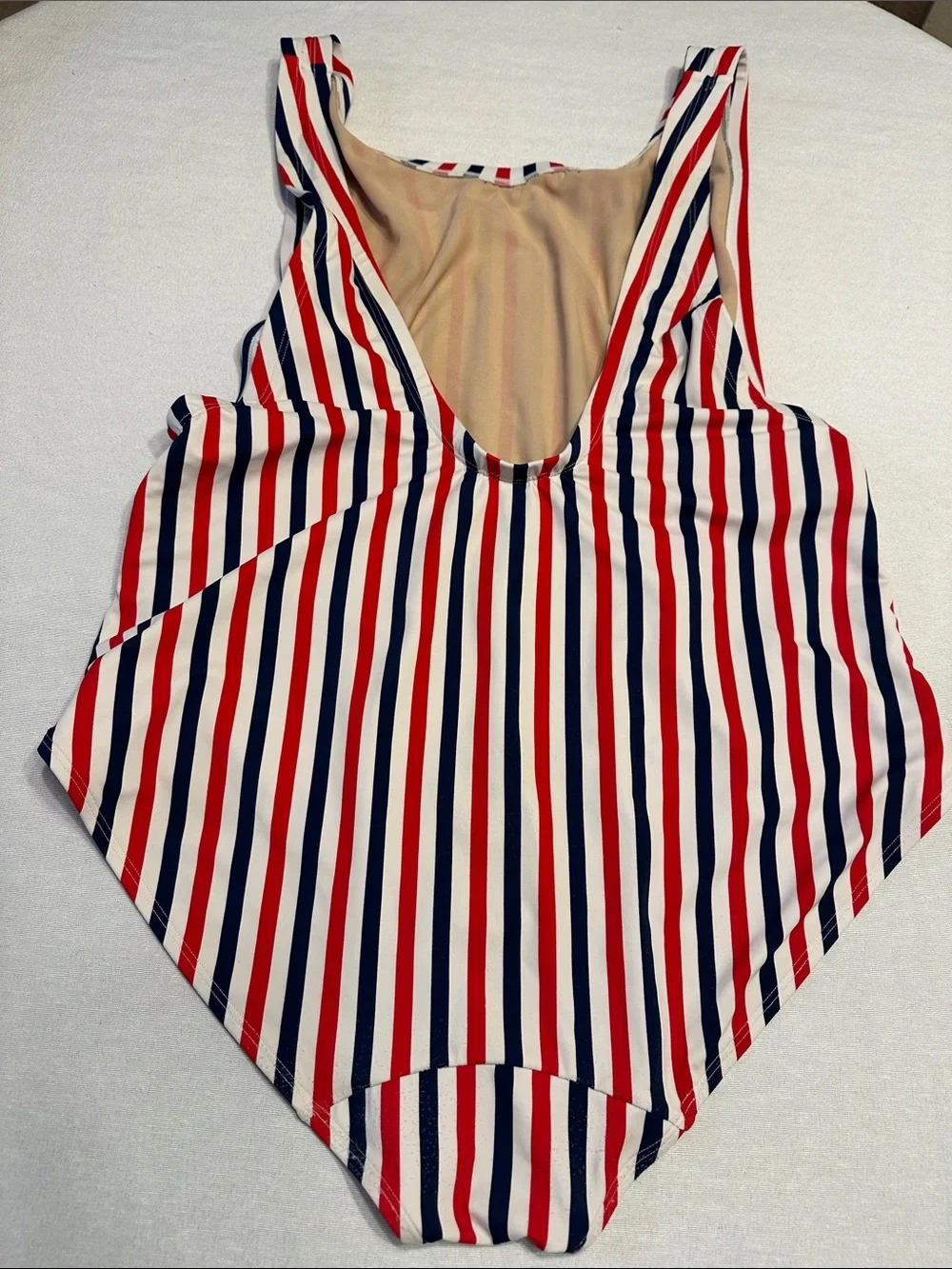 SWIM by Cacique Striped Bikini Top in Red, Navy & Beige